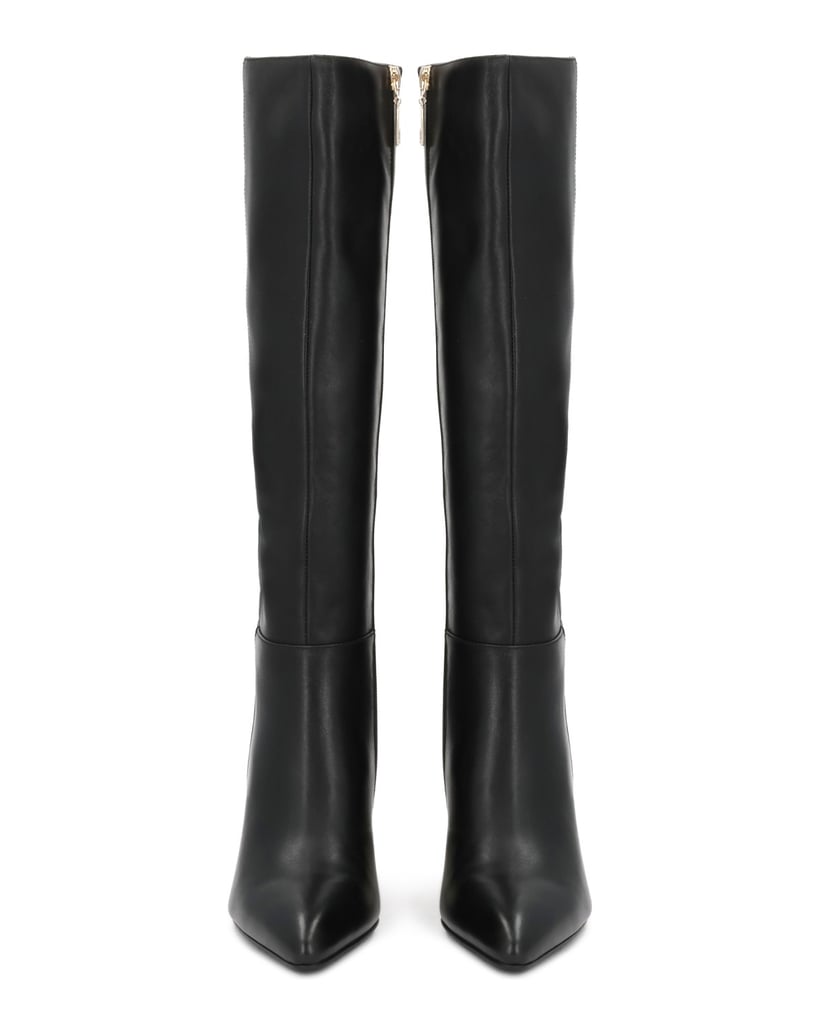 Kazar-Black-stiletto-boots-with-gold-inserts-černá