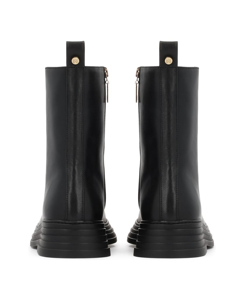 Kazar-Flache-Lederstiefel-mit-Reißverschluss-schwarz