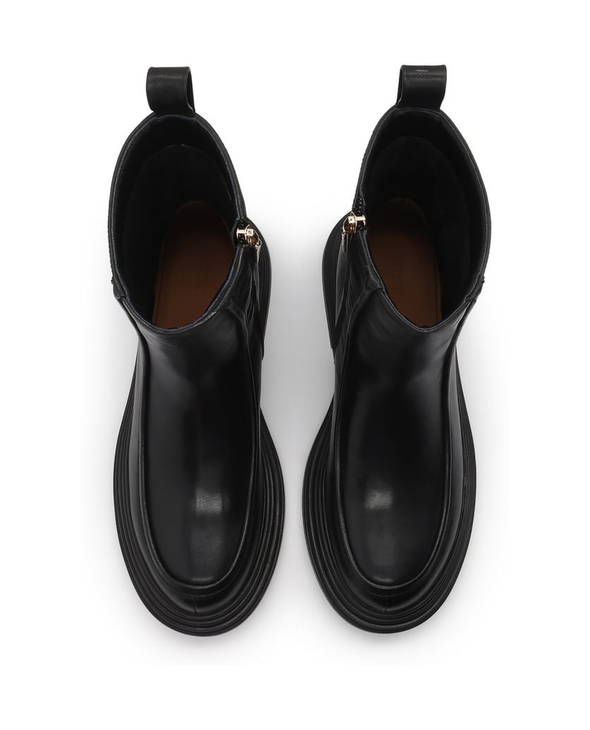 Kazar-Flache-Lederstiefel-mit-Reißverschluss-schwarz