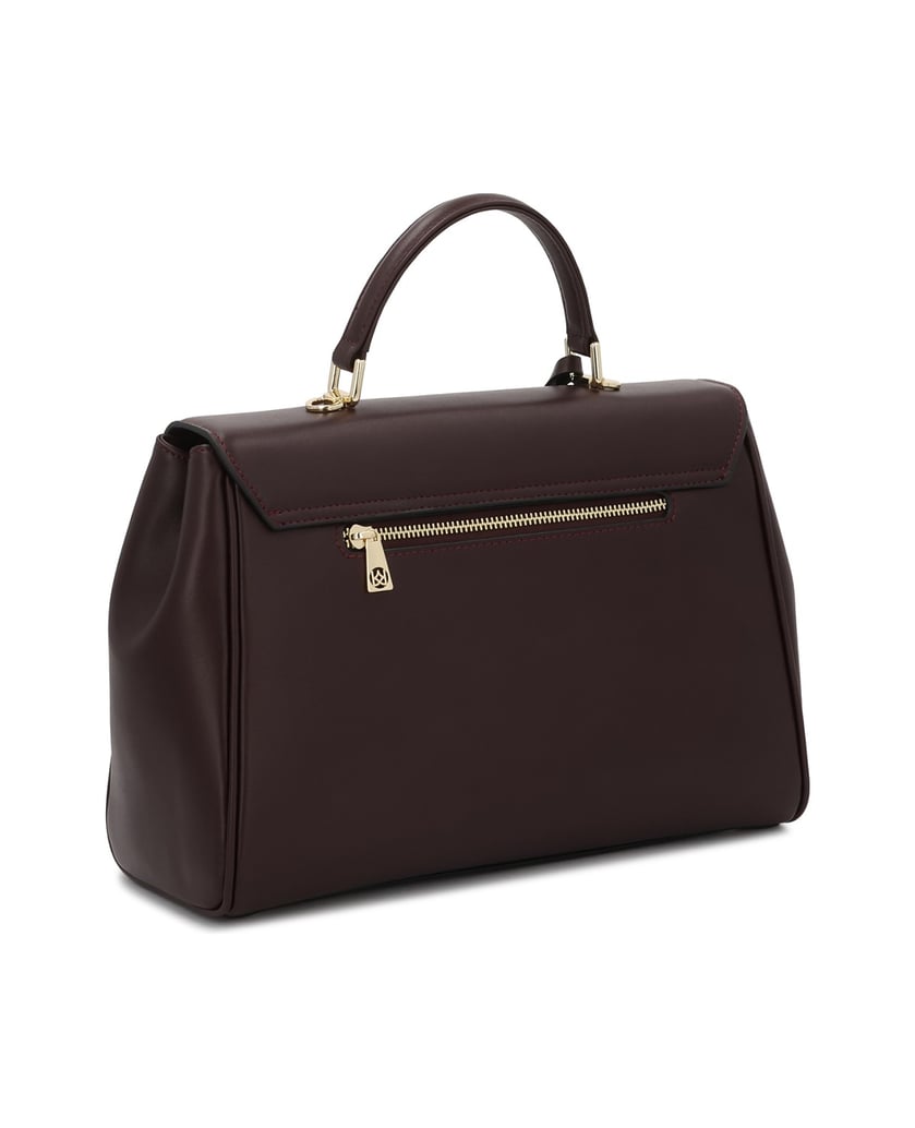 Kazar-Maroon-elegant-leather-handbag-červená