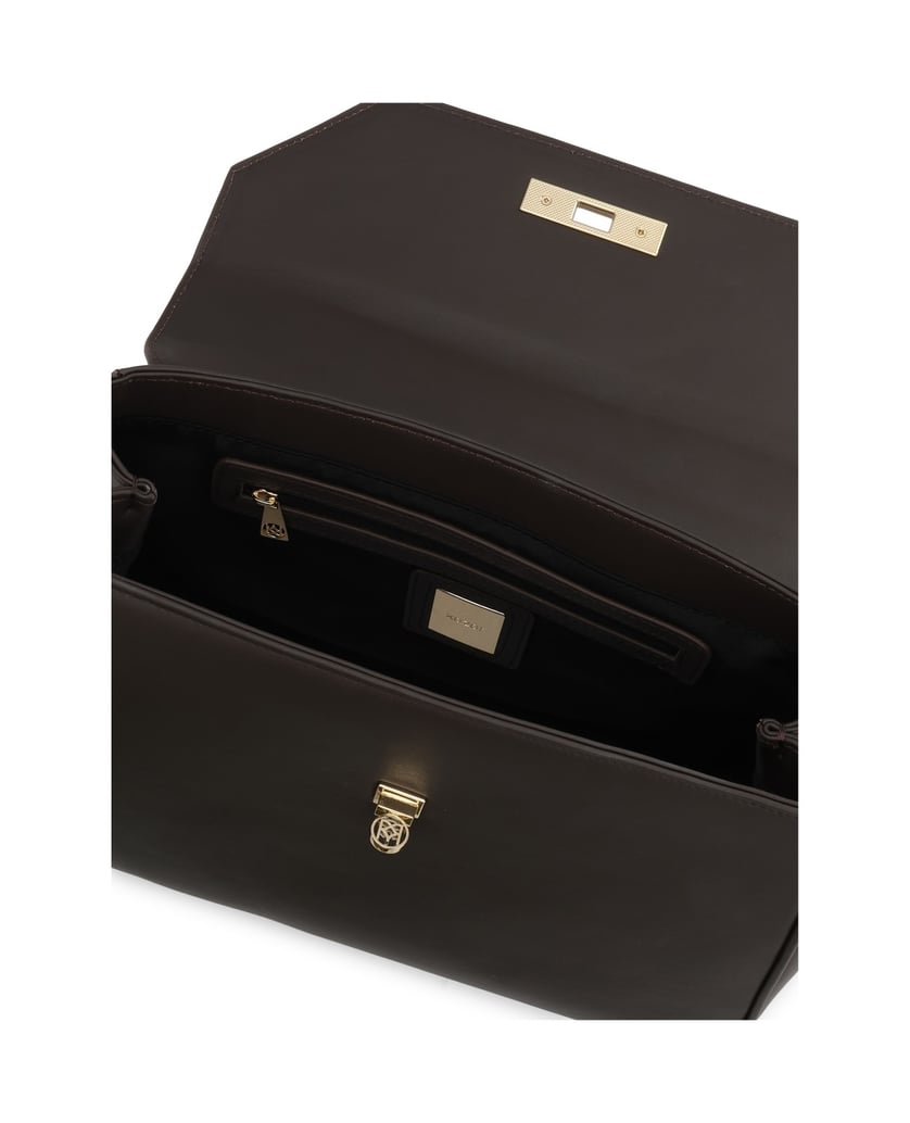 Kazar-Brown-leather-handbag-in-the-shape-of-a-trunk-hnědá