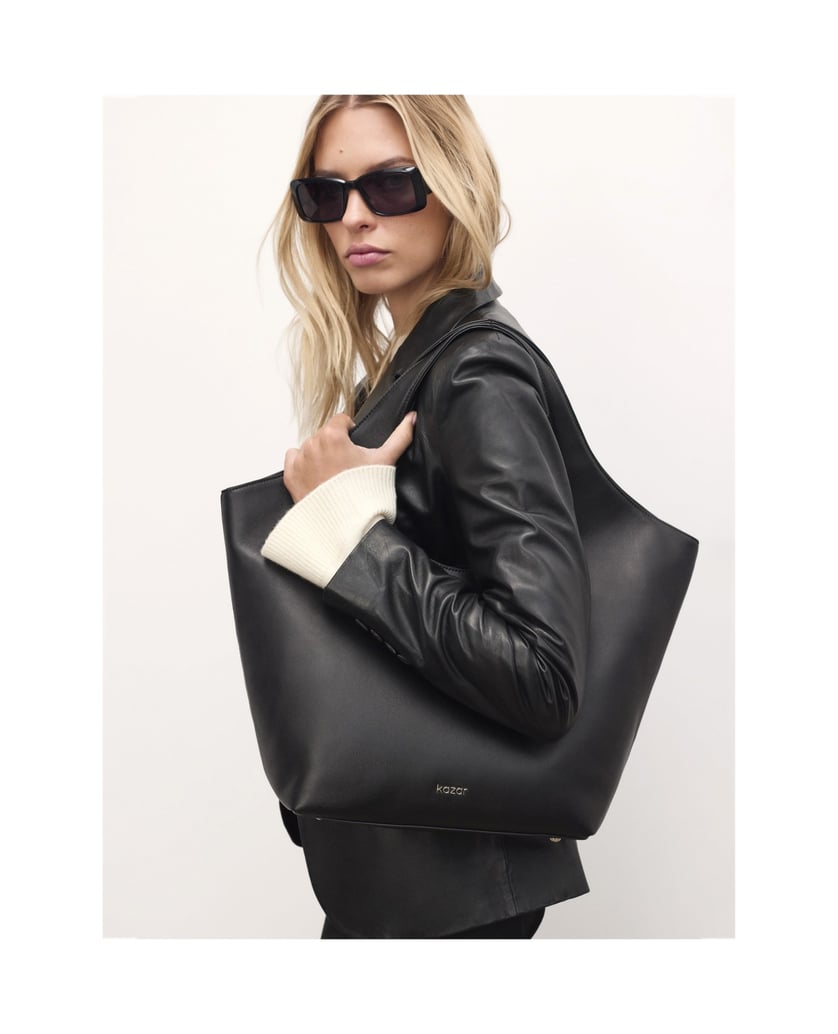 Kazar-Large-leather-shoulder-bag-černá