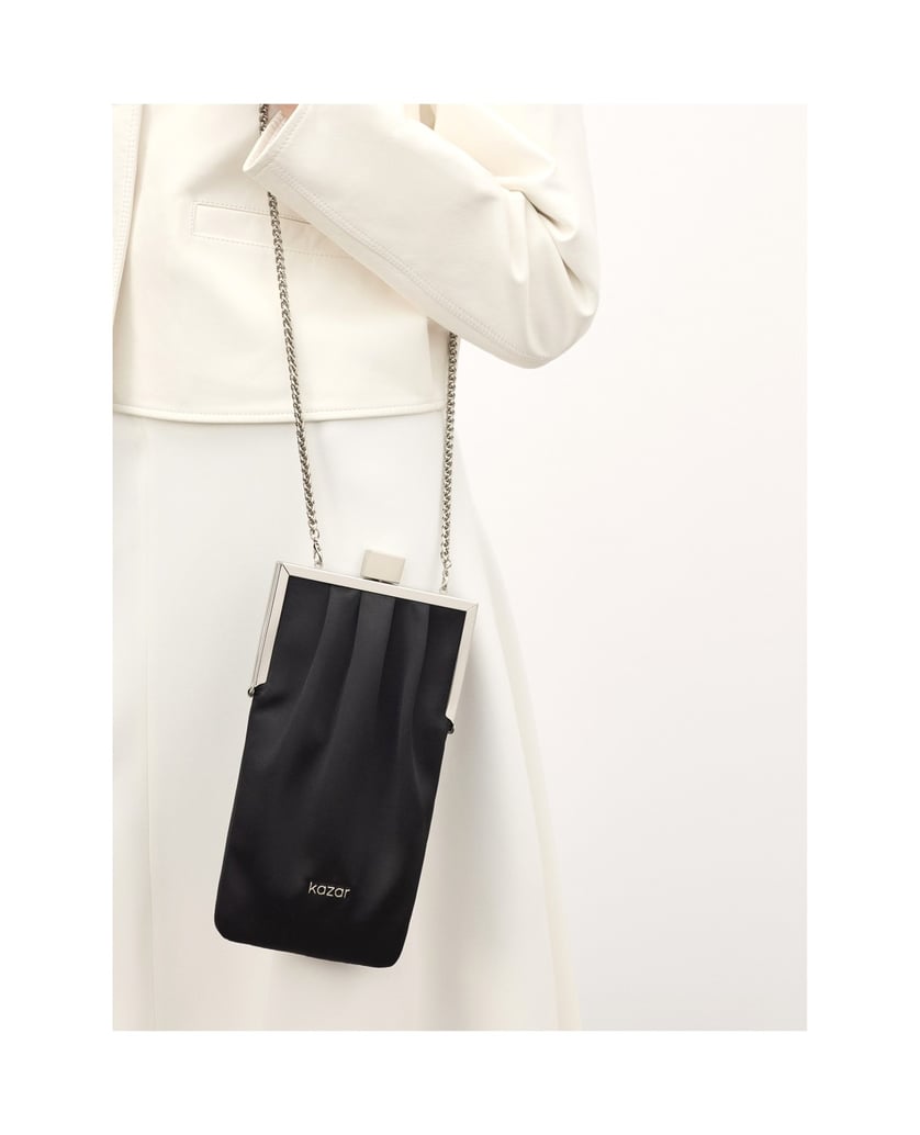 Kazar-Evening-black-fabric-handbag-černá