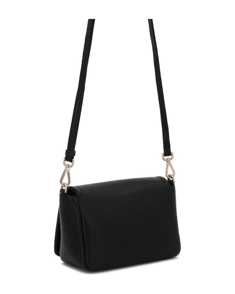 Kazar-Small-black-leather-handbag-with-flap-černá