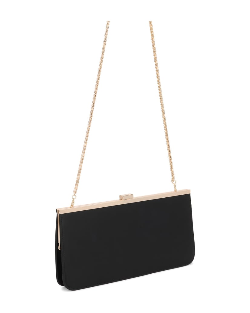 Kazar-Elegant-black-clutch-bag-with-gold-frame-čierna