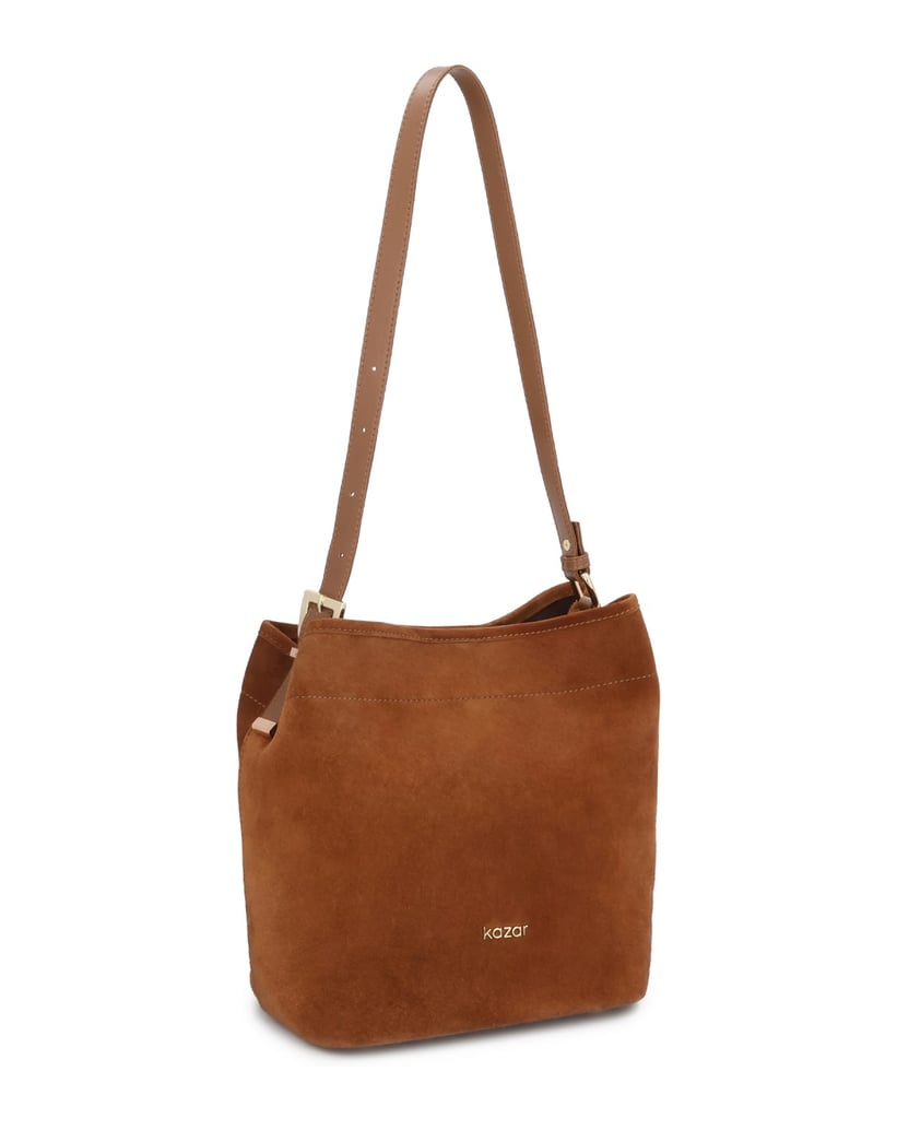 Kazar-Light-brown-suede-hobo-handbag-with-adjustable-handle-velbloudí