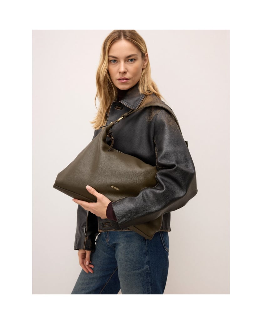 Kazar-Olive-soft-leather-handbag-zelená