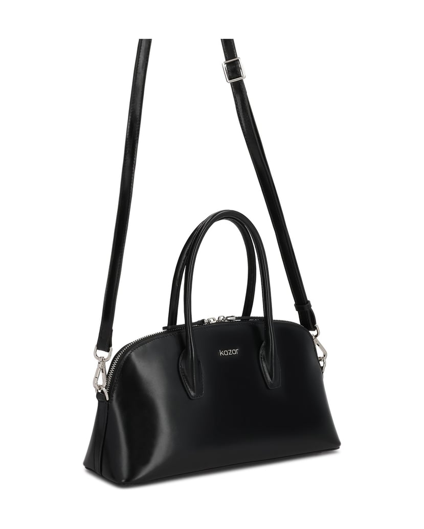 Kazar-Black-leather-handbag-with-rigid-construction-čierna