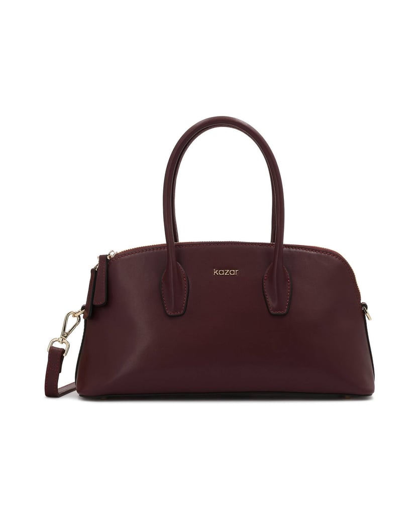 Kazar-Steife-Tasche-aus-burgunderrotem-Naturleder-rot