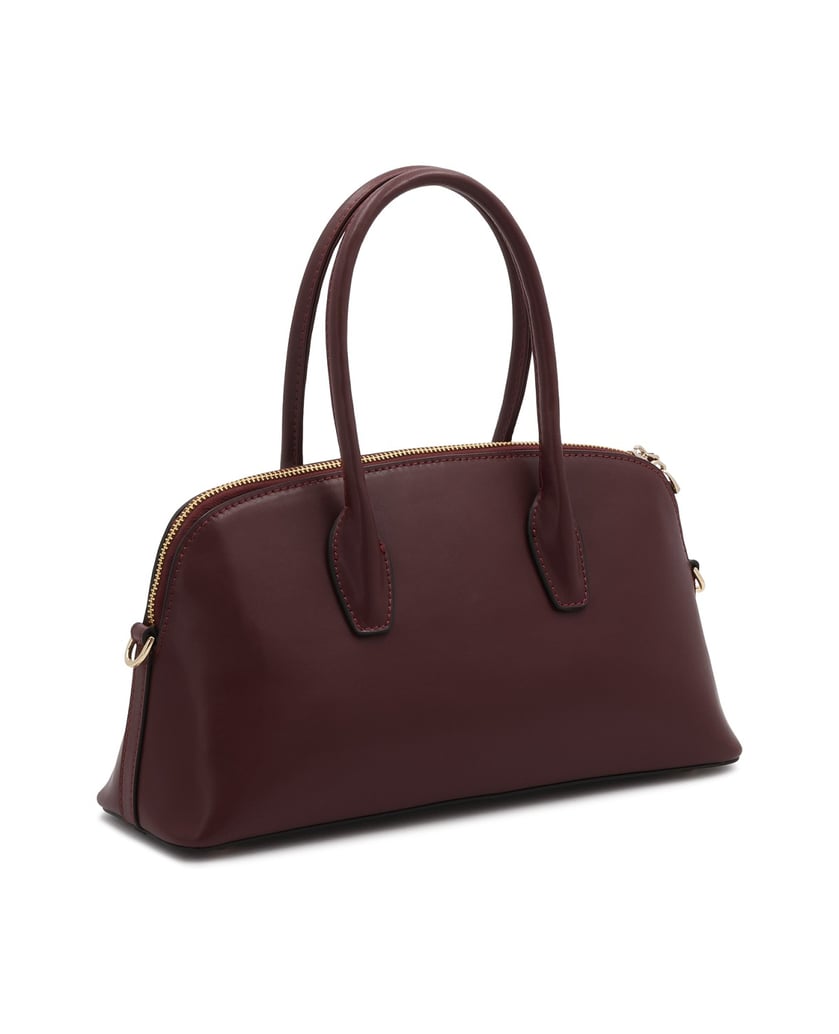 Kazar-Steife-Tasche-aus-burgunderrotem-Naturleder-rot