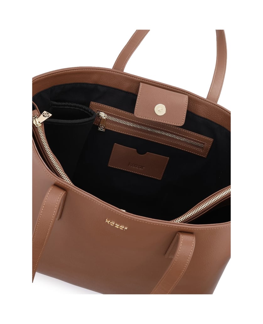 Kazar-Minimalist-brown-shoulder-bag-tmavá-hnedá