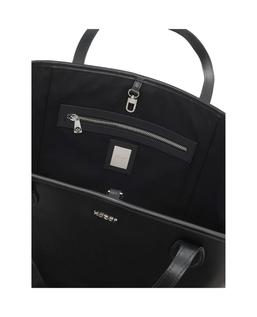 Kazar-Capacious-black-shoulder-bag-černá