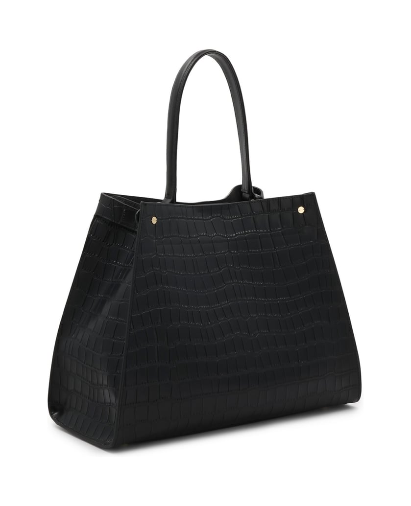 Kazar-Black-embossed-leather-handbag-černá