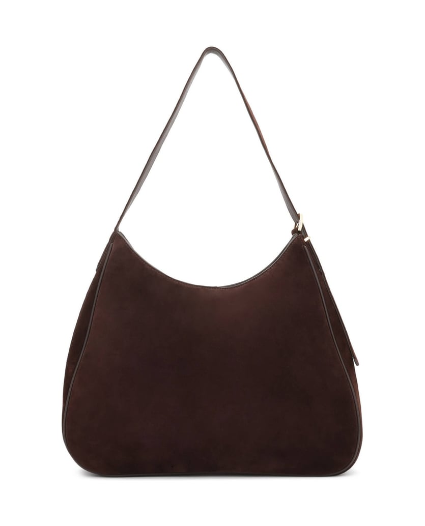 Kazar-Brown-suede-trapeze-handbag-with-leather-strap-hnědá