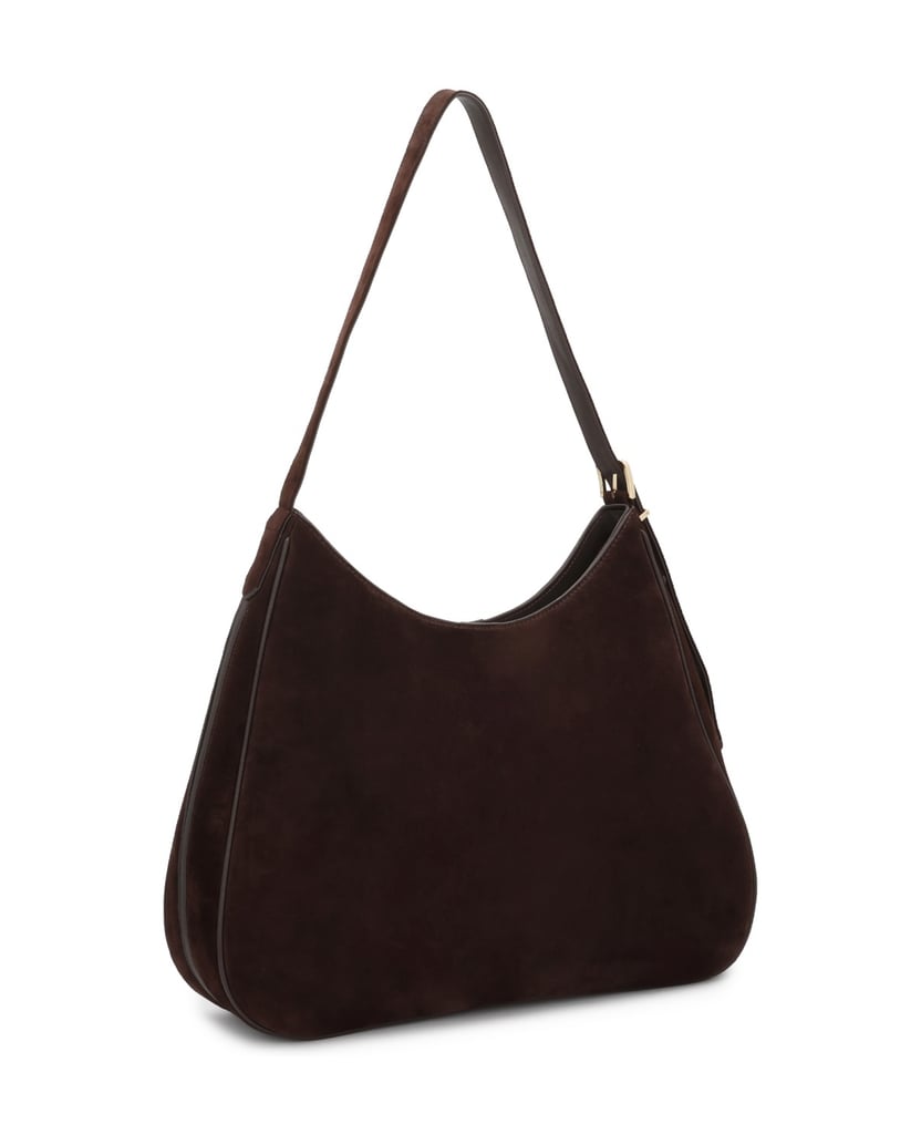 Kazar-Brown-suede-trapeze-handbag-with-leather-strap-hnědá