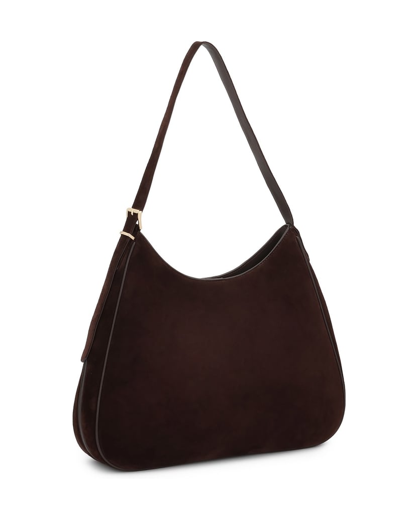 Kazar-Brown-suede-trapeze-handbag-with-leather-strap-hnědá