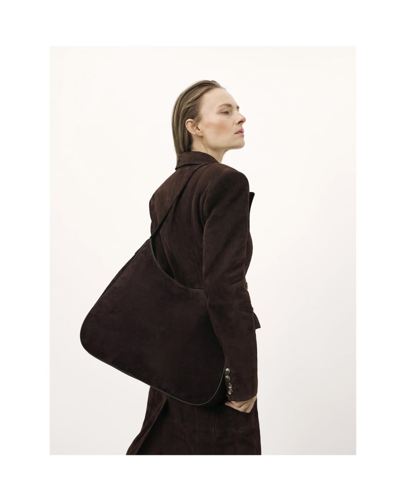 Kazar-Brown-suede-trapeze-handbag-with-leather-strap-hnědá