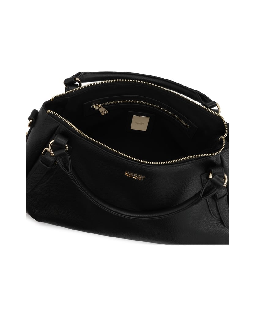 Kazar-Black-universal-leather-handbag-černá