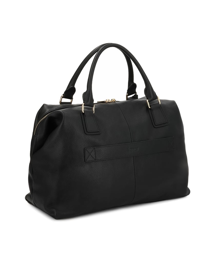 Kazar-Black-leather-handbag-with-key-ring-and-detachable-strap-čierna