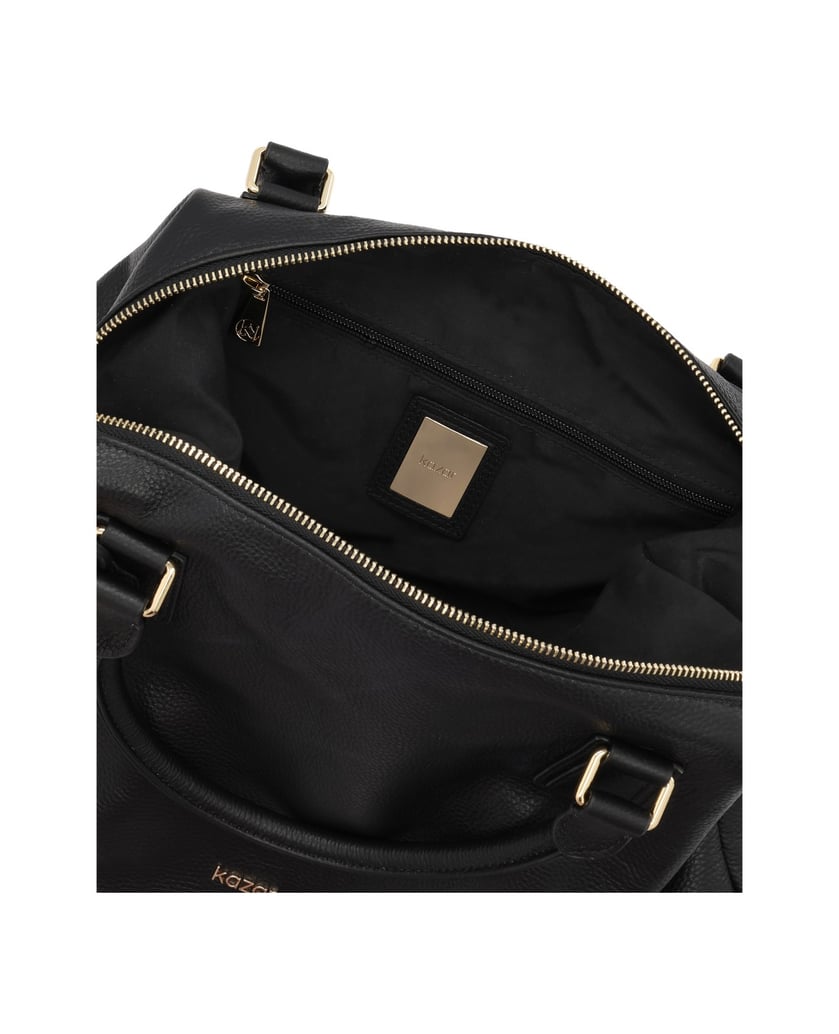 Kazar-Black-leather-handbag-with-key-ring-and-detachable-strap-čierna