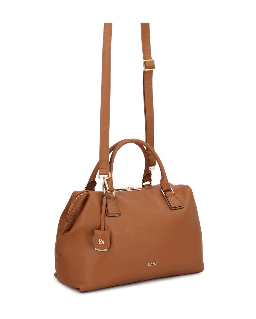 Kazar-Large-light-brown-handbag-with-two-handles-and-a-strap-velbloudí