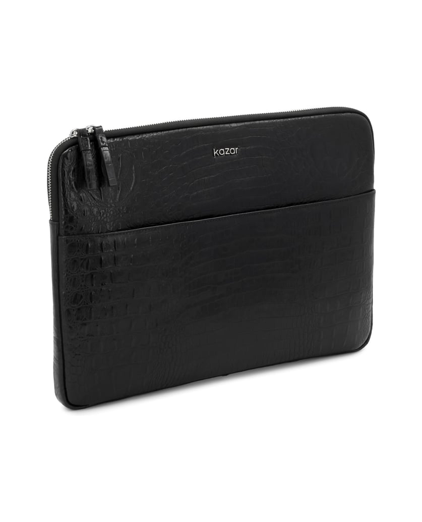 Kazar-Embossed-leather-laptop-bag-černá