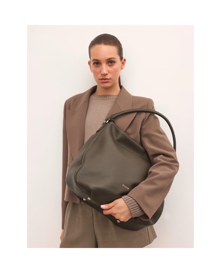 Kazar-Olive-hobo-bag-with-handle-zelená