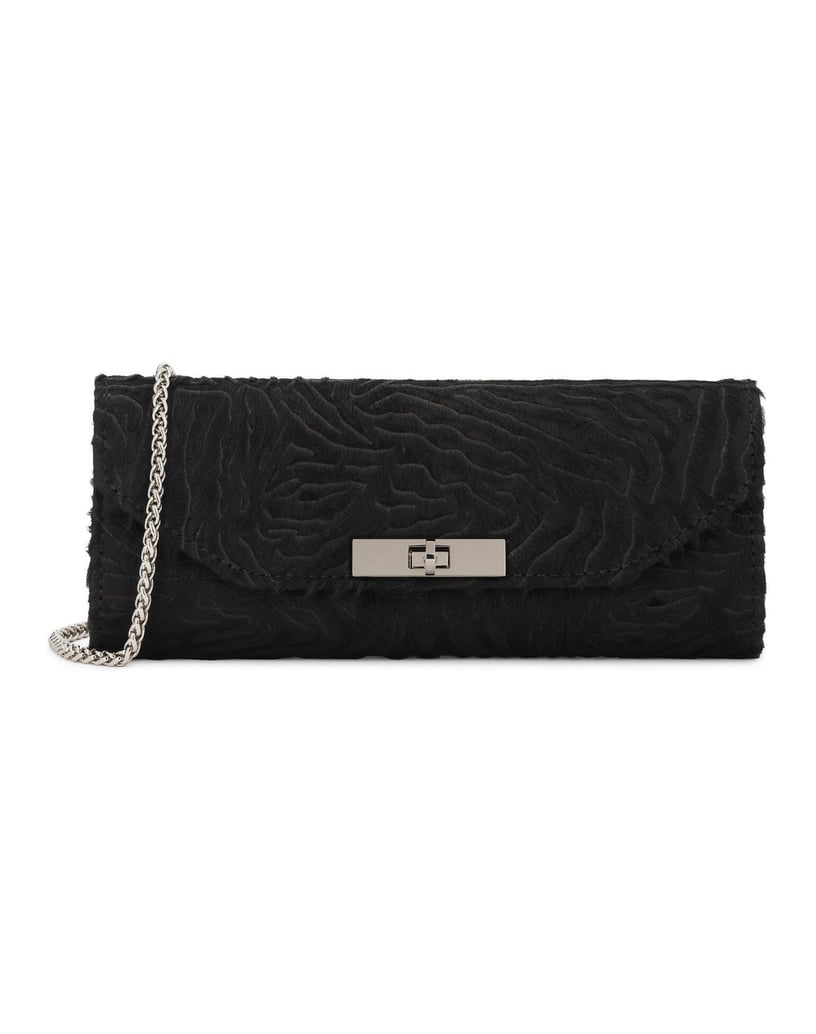 Kazar-Elongated-evening-bag-with-hair-finish-černá