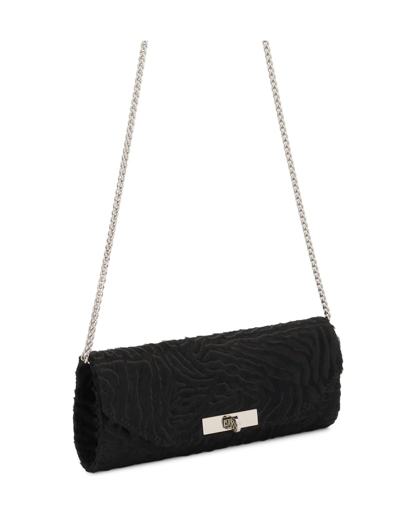 Kazar-Elongated-evening-bag-with-hair-finish-černá