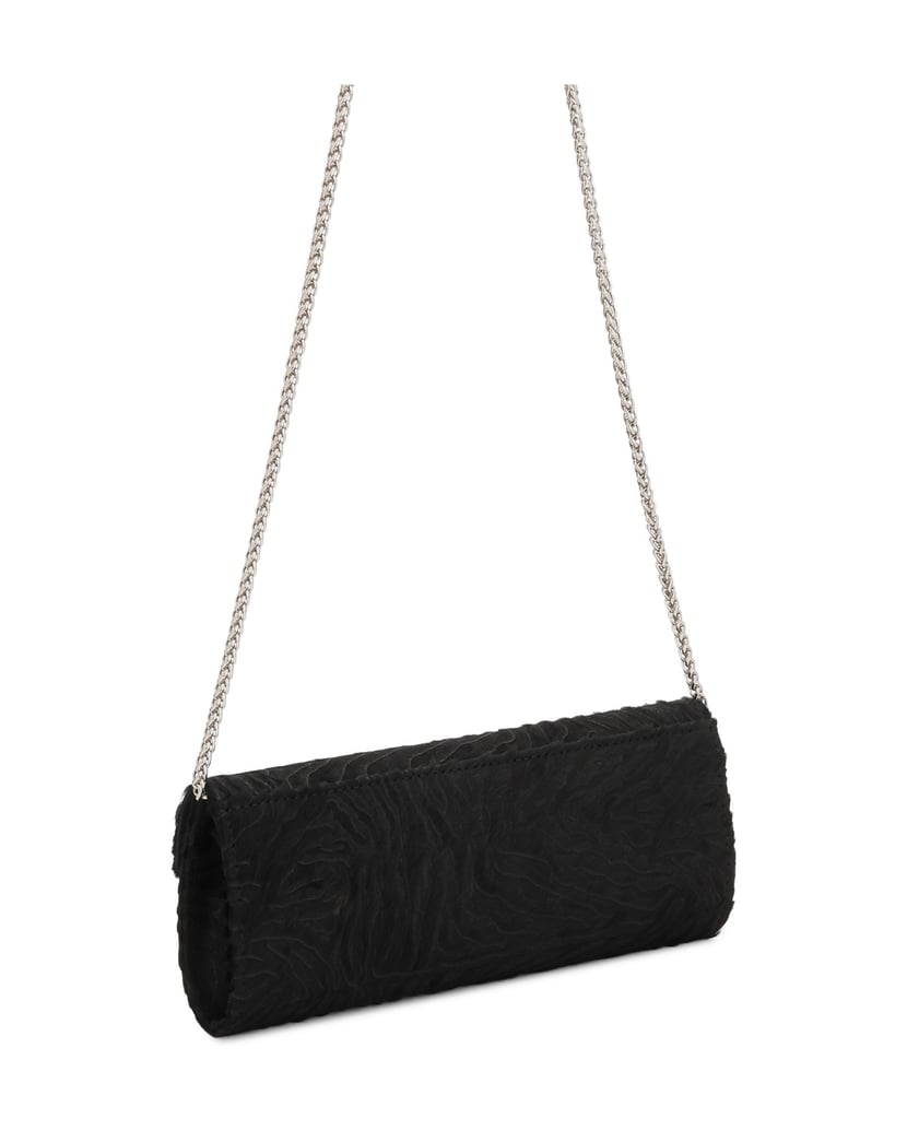 Kazar-Elongated-evening-bag-with-hair-finish-černá