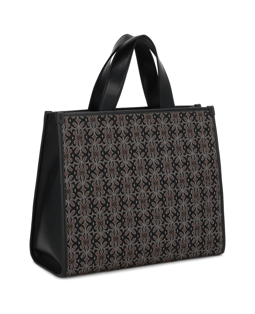 Kazar-Large-handbag-made-of-patterned-fabric-čierna