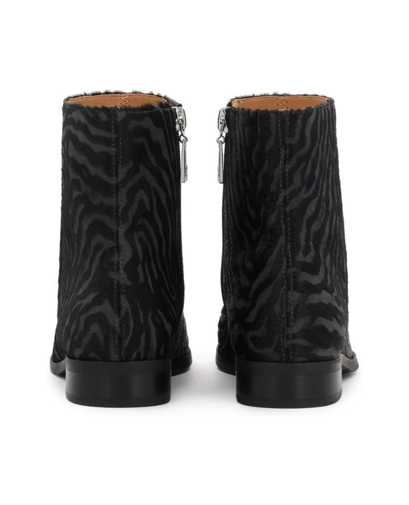 Kazar-Patterned-leather-boots-with-natural-hair-finish-čierna