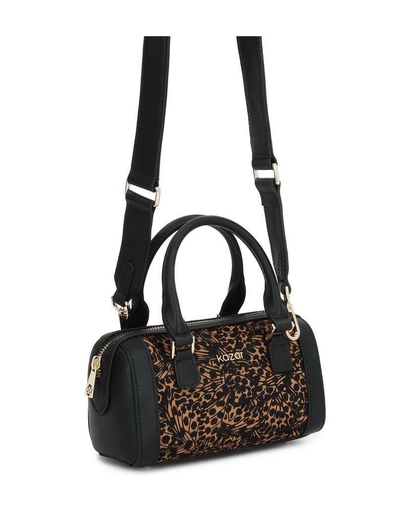 Kazar-Small-handbag-in-an-abstract-pattern-černá