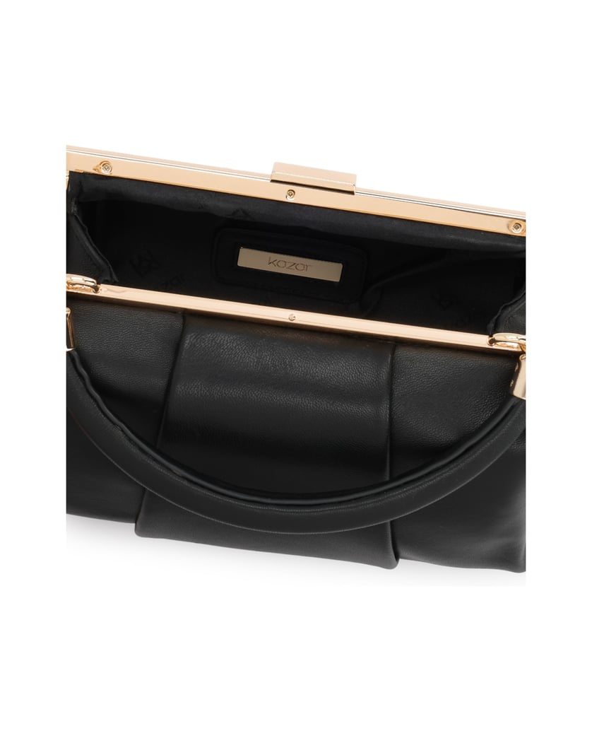 Kazar-Elegant-black-clutch-bag-with-rigid-construction-černá