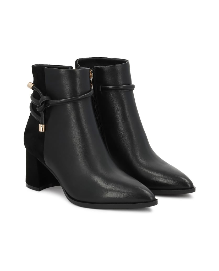 Kazar-Black-suede-and-smooth-leather-boots-černá