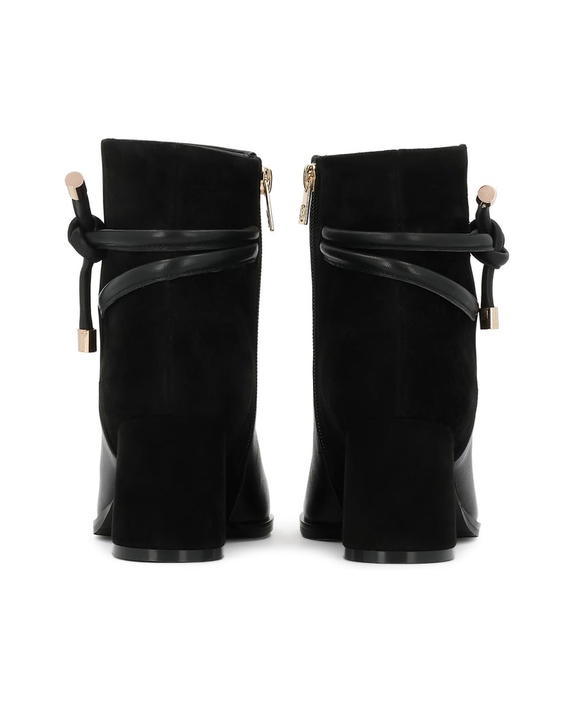 Kazar-Black-suede-and-smooth-leather-boots-černá