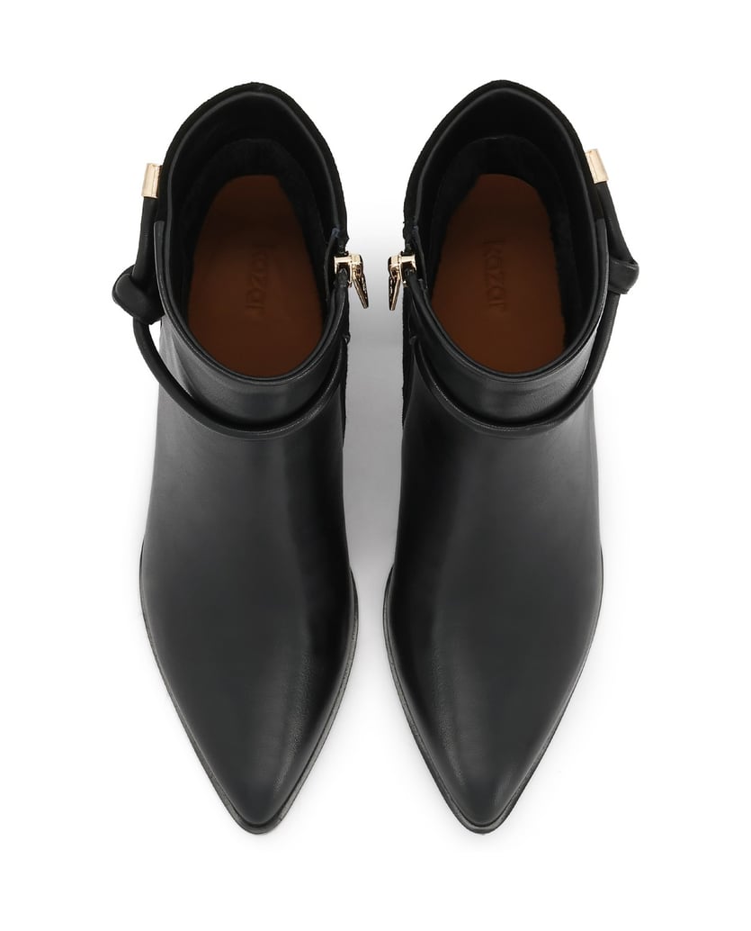 Kazar-Black-suede-and-smooth-leather-boots-černá