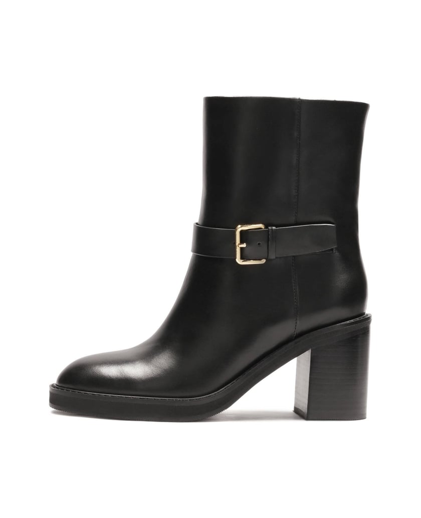 Kazar-Leather-slip-on-boots-with-a-wide-heel-čierna
