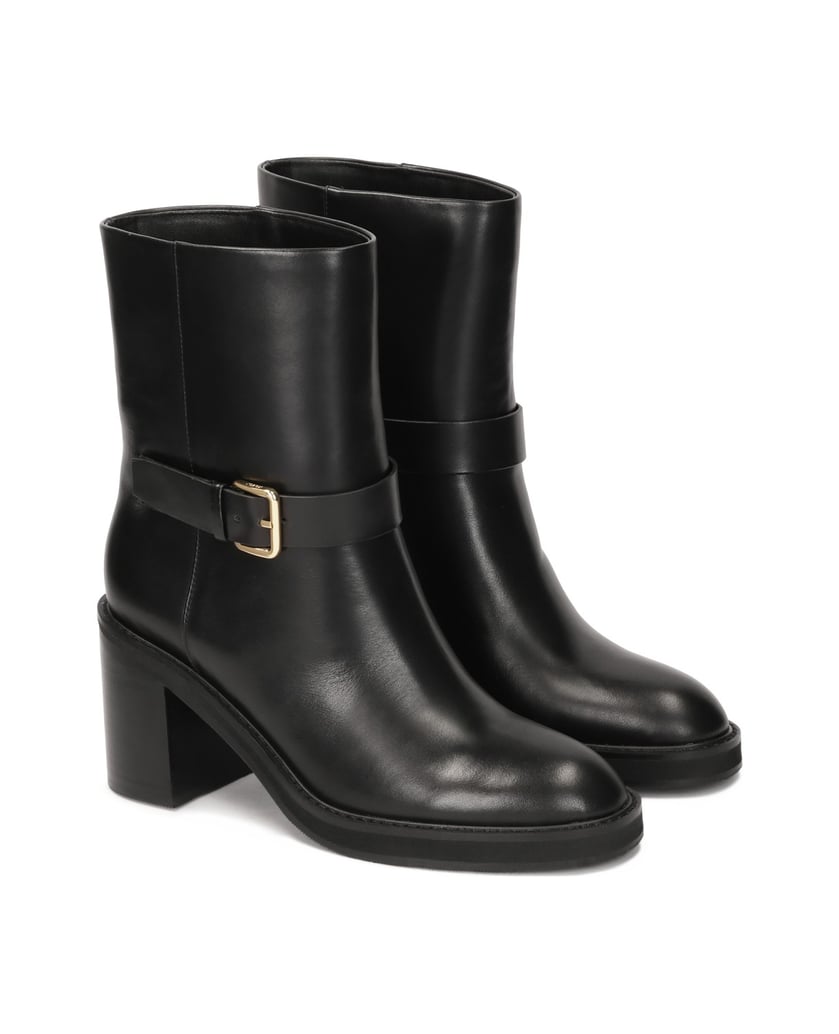 Kazar-Leather-slip-on-boots-with-a-wide-heel-čierna