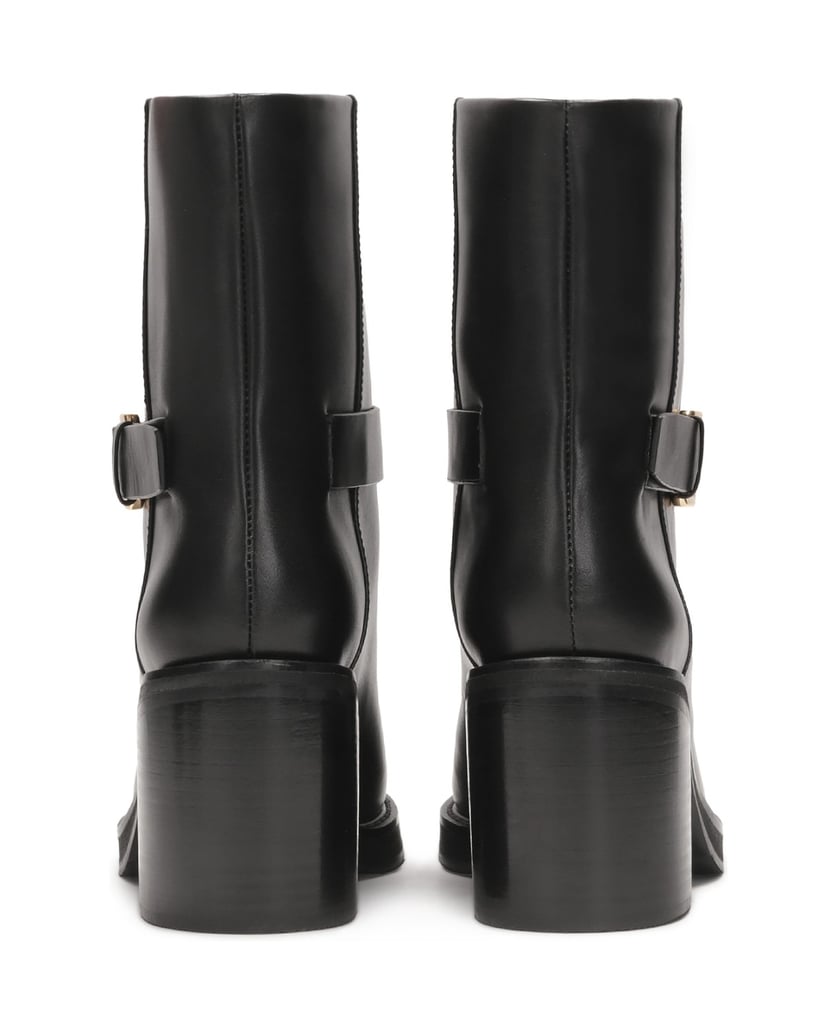Kazar-Leather-slip-on-boots-with-a-wide-heel-čierna
