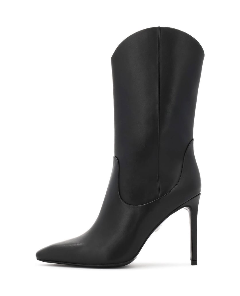 Kazar-Leather-heeled-boots-with-rounded-upper-černá