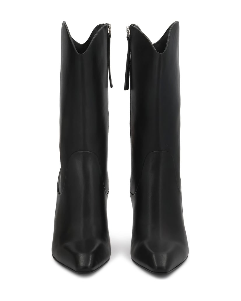 Kazar-Leather-heeled-boots-with-rounded-upper-černá