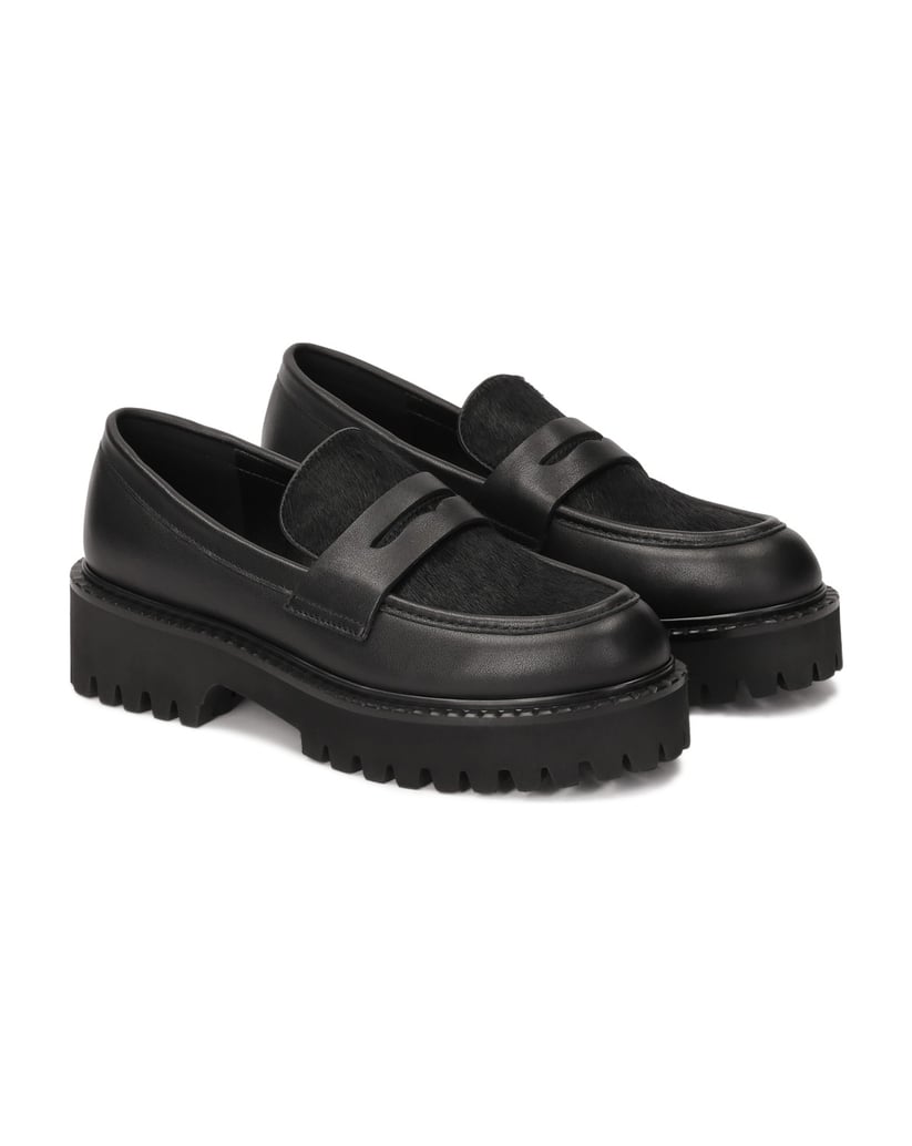 Kazar-Slip-on-shoes-leather-with-natural-hair-finish-černá