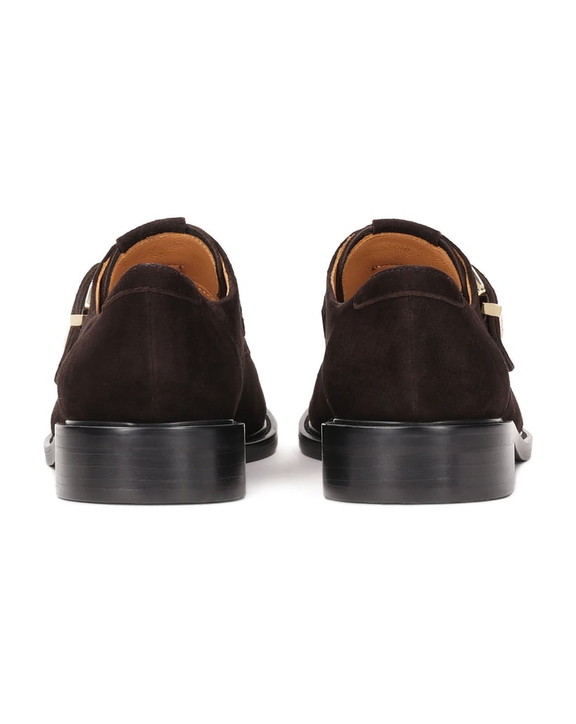 Kazar-Suede-shoes-with-strap-closure-hnědá