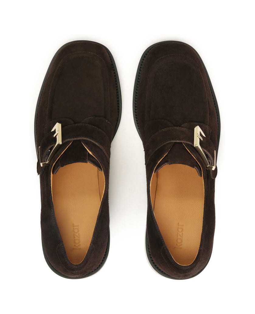 Kazar-Suede-shoes-with-strap-closure-hnědá