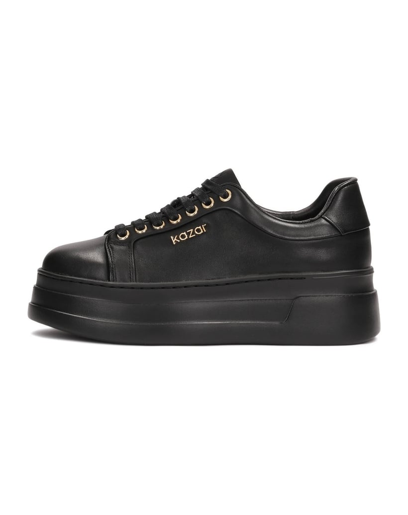 Kazar-Leather-sneakers-on-a-thick-straight-sole-černá