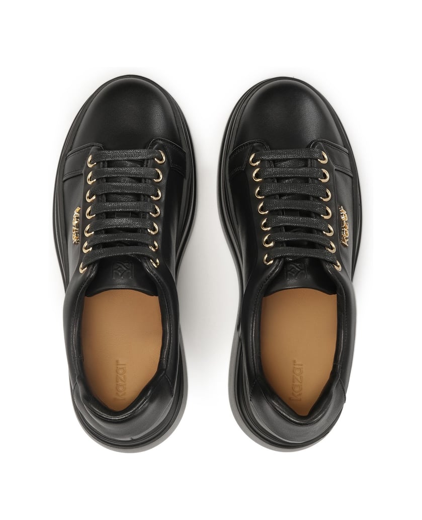 Kazar-Leather-sneakers-on-a-thick-straight-sole-černá