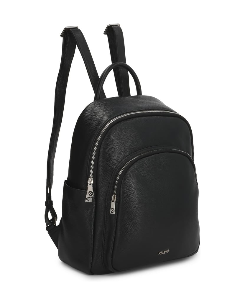 Kazar-Black-leather-backpack-černá