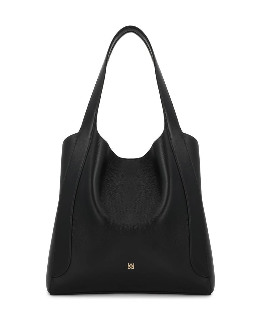 Kazar-Capacious-leather-shoulder-bag-černá