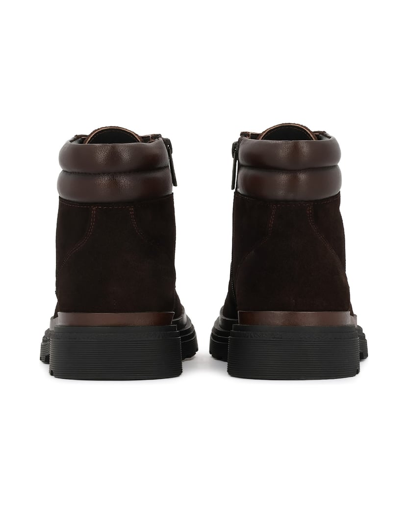 Kazar-Brown-suede-boots-with-soft-collar-hnědá